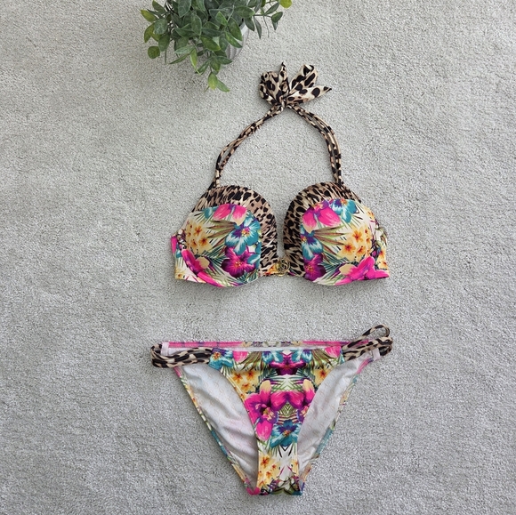 Victoria's Secret Tropical Floral Cheetah Bombshell Bikini